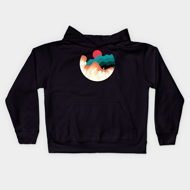 Minimalist Abstract Nature Art #36 Kids Hoodie by Insightly Designs